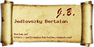 Jedlovszky Bertalan névjegykártya