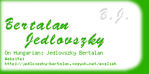 bertalan jedlovszky business card